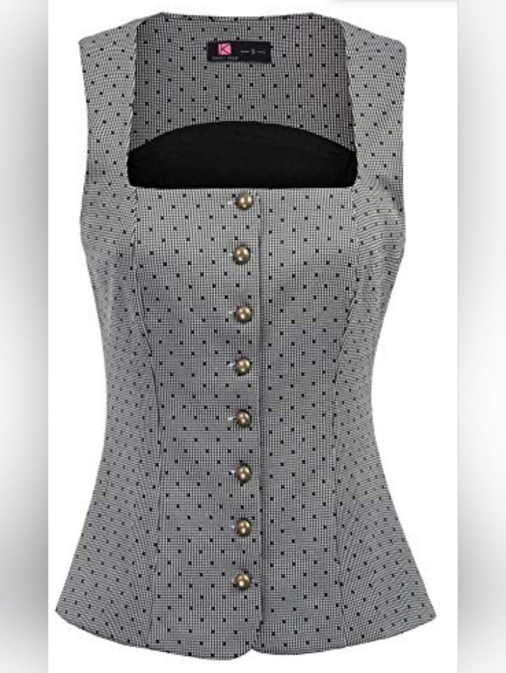 Kancy Kole- Women Vest Casual Dress Suit Waistcoat Sz Sm- Button Down Blaze